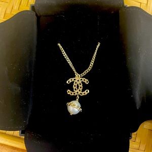 Chanel CC Pearl Drop Necklace